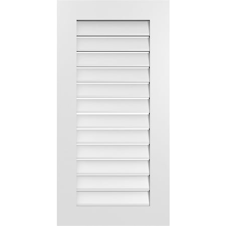 Ekena Millwork Vertical Surface Mount PVC Gable Vent: Functional, w/ 3-1/2"W x 1"P Standard Frame, 20"W x 40"H GVPVE20X4001SF